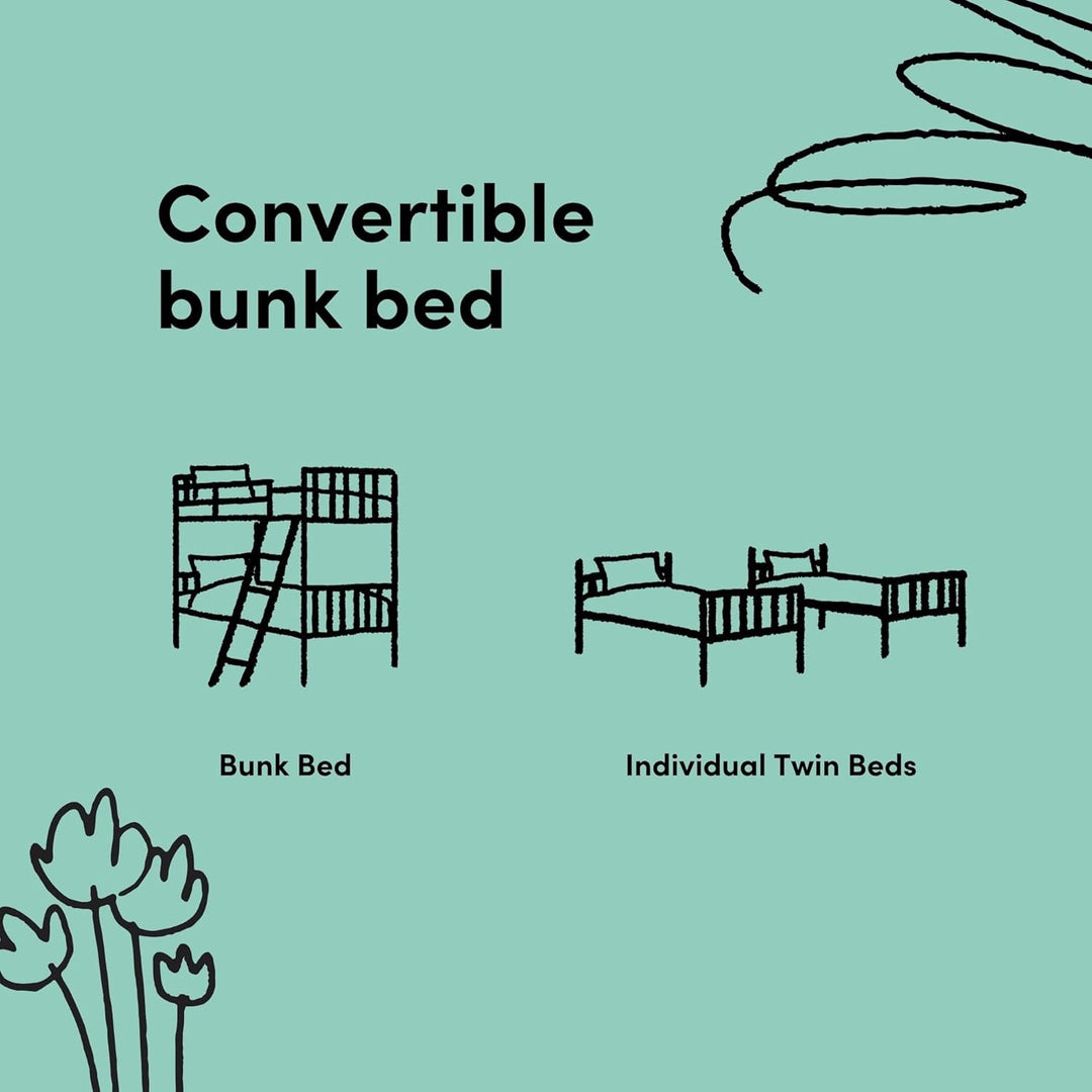 Caribou Bunk Bed Twin over Twin Bunk Bed (Espresso) - GREENGUARD Gold Certified, Twin Bunk Beds for Kids, Converts to 2 Individual Twin Beds, Bunk Beds for Kids