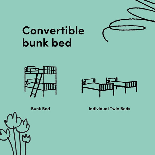 Caribou Bunk Bed Twin over Twin Bunk Bed (Espresso) - GREENGUARD Gold Certified, Twin Bunk Beds for Kids, Converts to 2 Individual Twin Beds, Bunk Beds for Kids