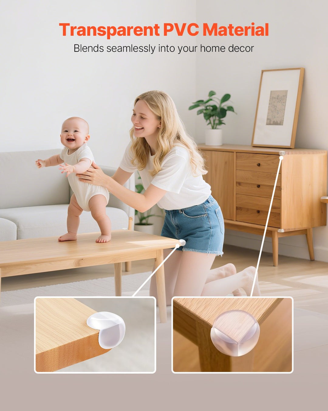 Corner Protectors Baby Proofing, 24 Pack, Clear &amp; Transparent Table Corner Guards Covers For Baby Safety, 1.34-inch Depth, 0.28-inch Thickness, Strong Adhesive, Cushion For Furniture Sharp Edges
