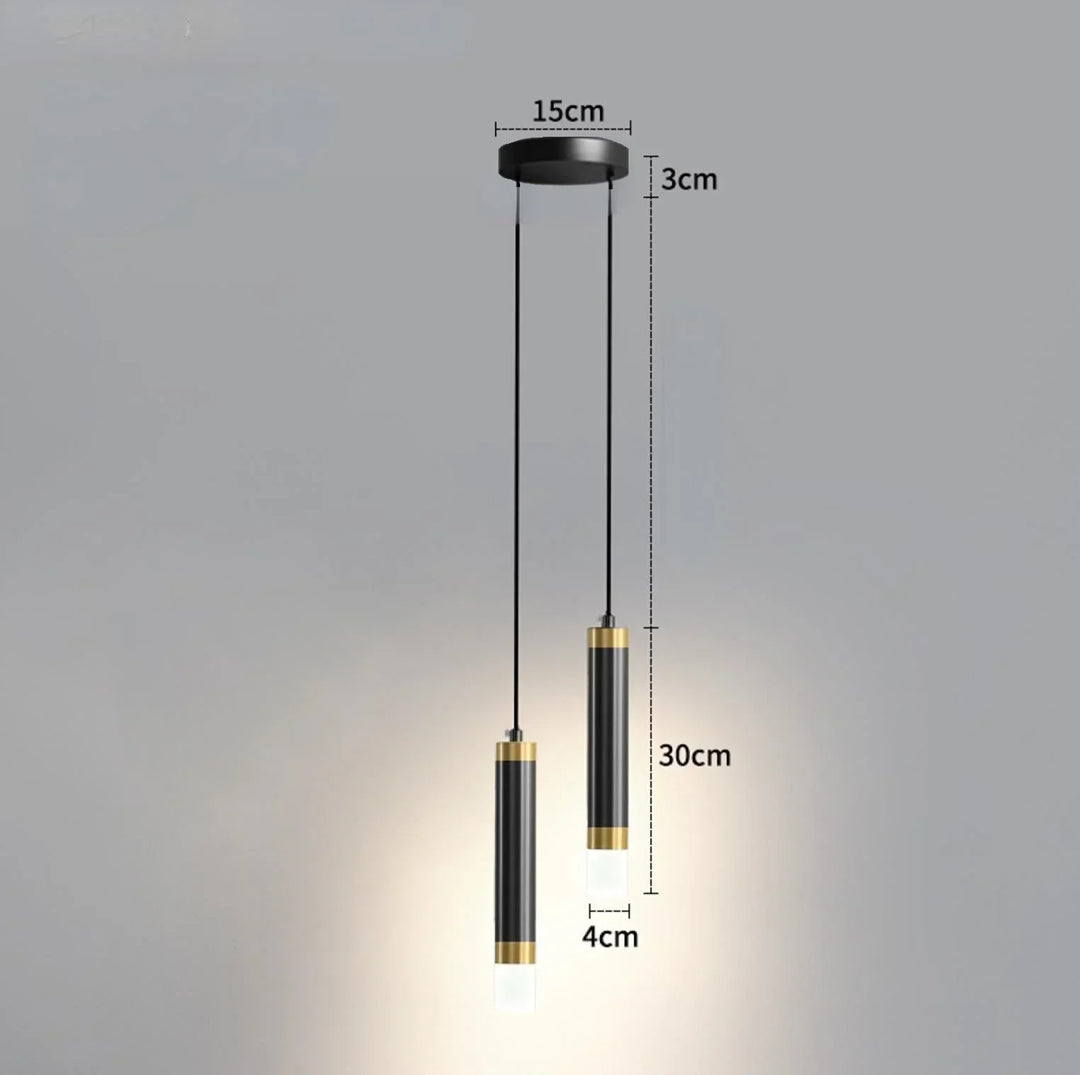 Modern Led Long Pendant Light for Bedroom Bedside Living Room Hanging Lamps Reading Lighting Double Spotlight Decor Chandelier