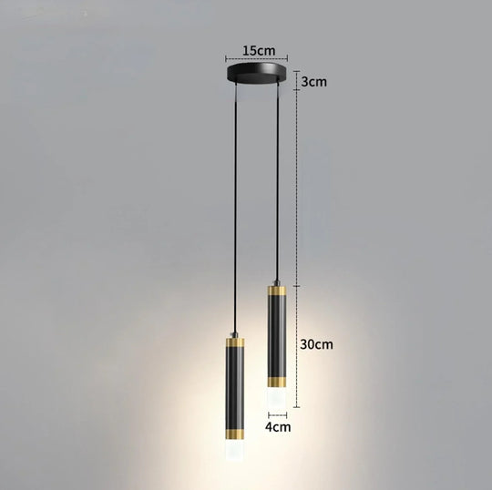 Modern Led Long Pendant Light for Bedroom Bedside Living Room Hanging Lamps Reading Lighting Double Spotlight Decor Chandelier