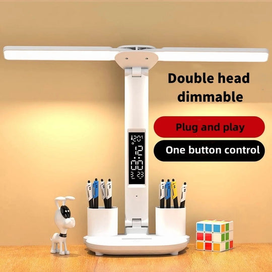 2025 Cute Desk Lamps for Home Office,Adjustable Eye Protection Modern LED Desk for College Dormitory,Bedside,Office,3 Mode,Night Light for Bedroom