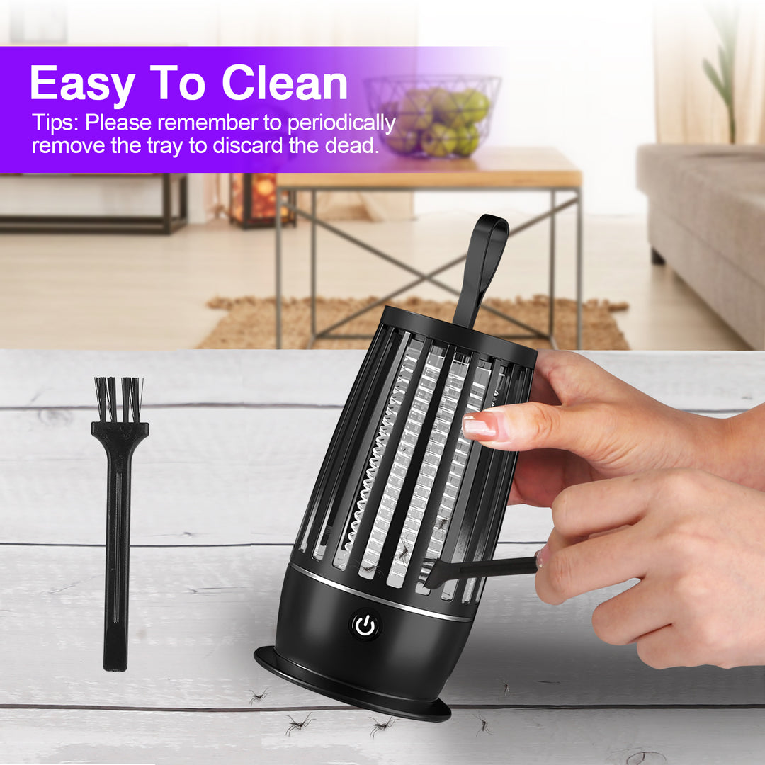 1Pc Rechargeable Mosquito Killer Lamp Bug Zapper With Night Light Strap Mosquito Catcher With Max 1615Square Feet Range UV Light For Indoor Outdoor