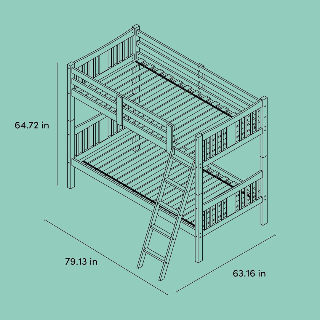 Caribou Bunk Bed Twin over Twin Bunk Bed (Espresso) - GREENGUARD Gold Certified, Twin Bunk Beds for Kids, Converts to 2 Individual Twin Beds, Bunk Beds for Kids