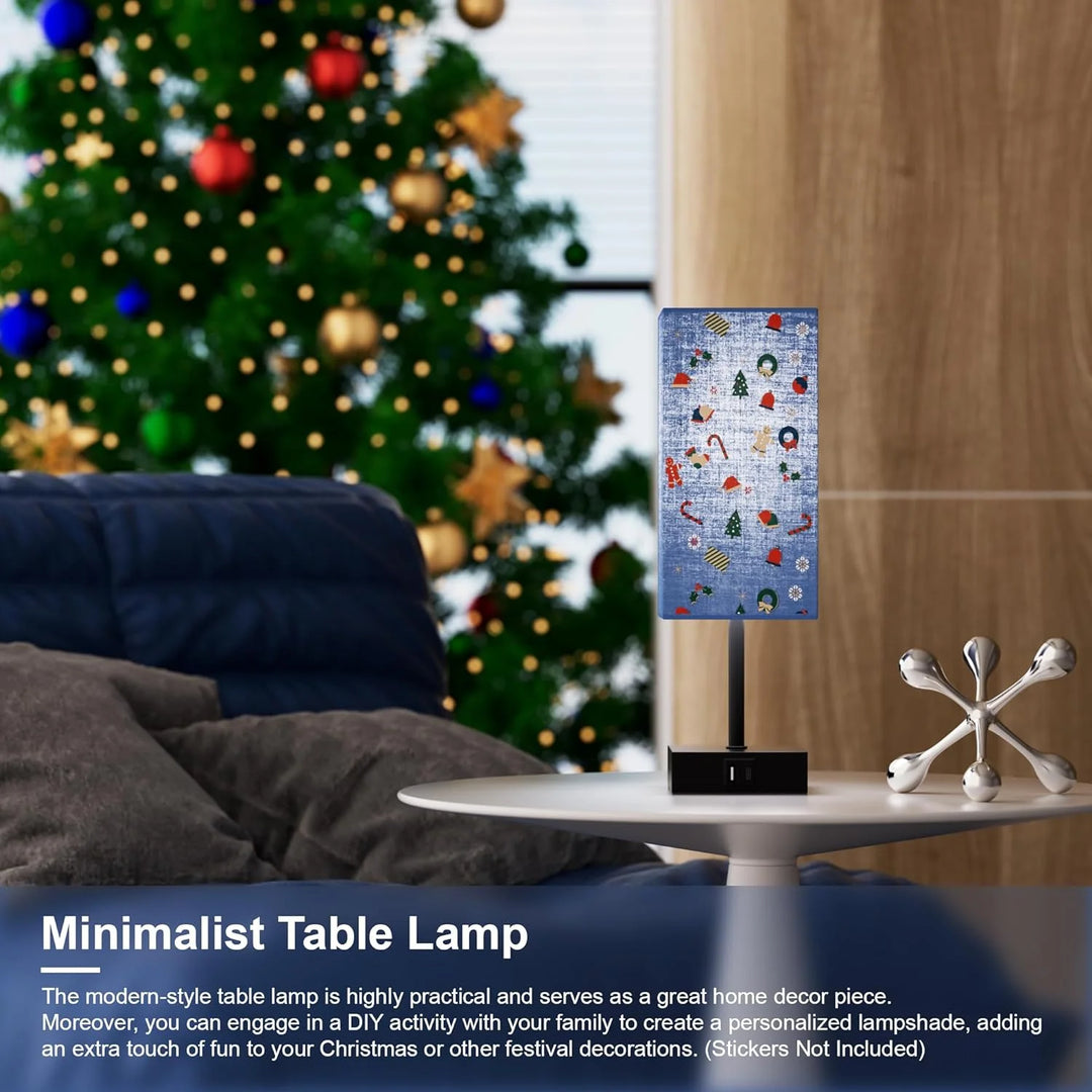 Bedside Table Lamp for Bedroom Set of 2,3 Way Dimmable Touch Lamp with USB C+A Charging Ports, LED Bulbs Included