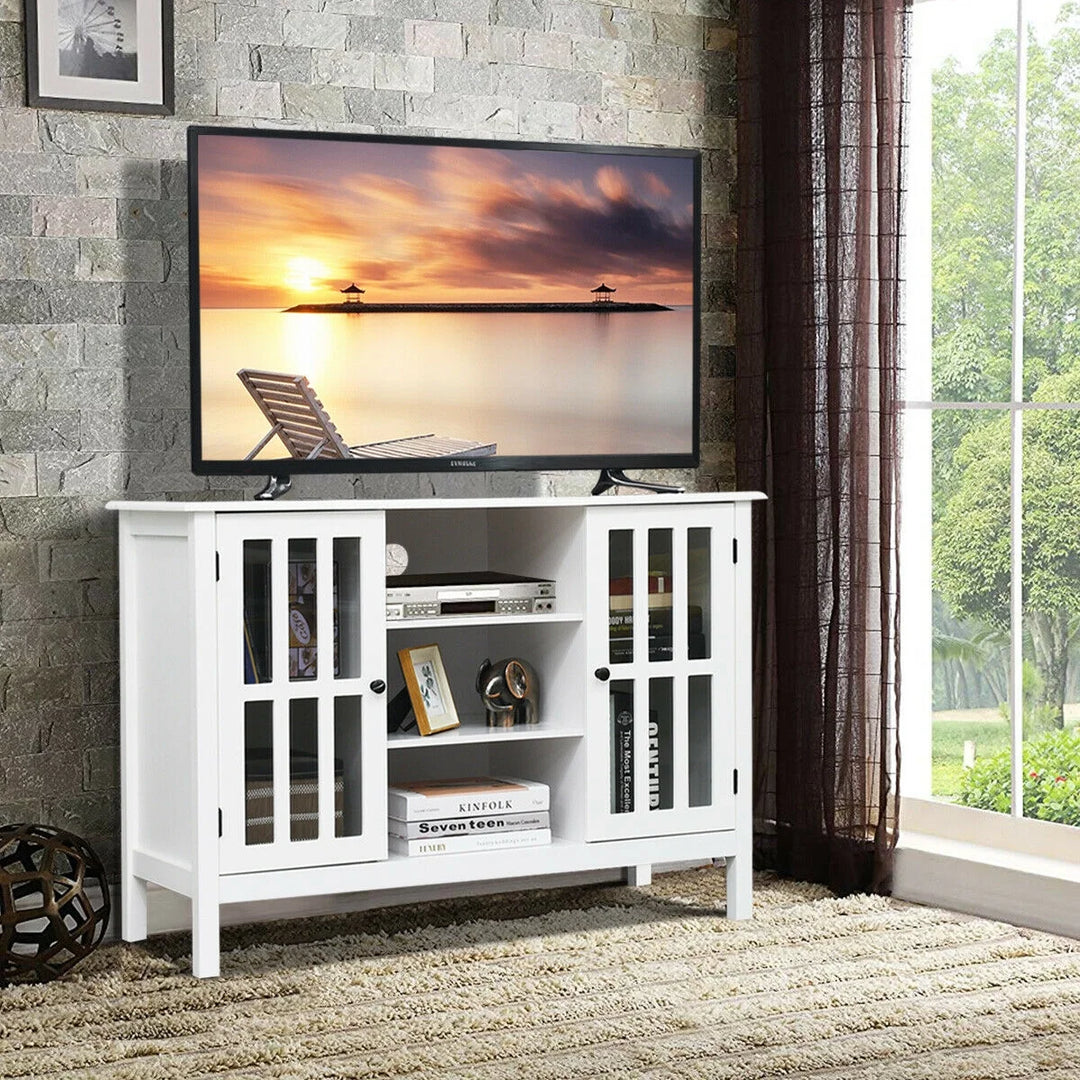 Wood TV Stand Entertainment Media Center Console for TV up to 50&