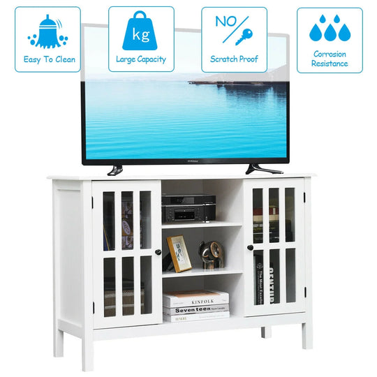 Wood TV Stand Entertainment Media Center Console for TV up to 50&