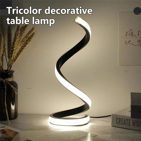 Minimalist Spiral LED Desk Lamp Reading Night Light Dimmable Table Lamp Bedside Lamps Home Office Bedroom Living Room Decoration