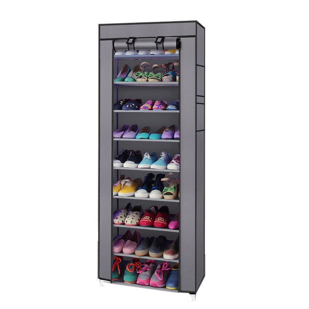 10 Tiers Shoe Rack with Dustproof Cover Closet Shoe Storage Cabinet Organizer