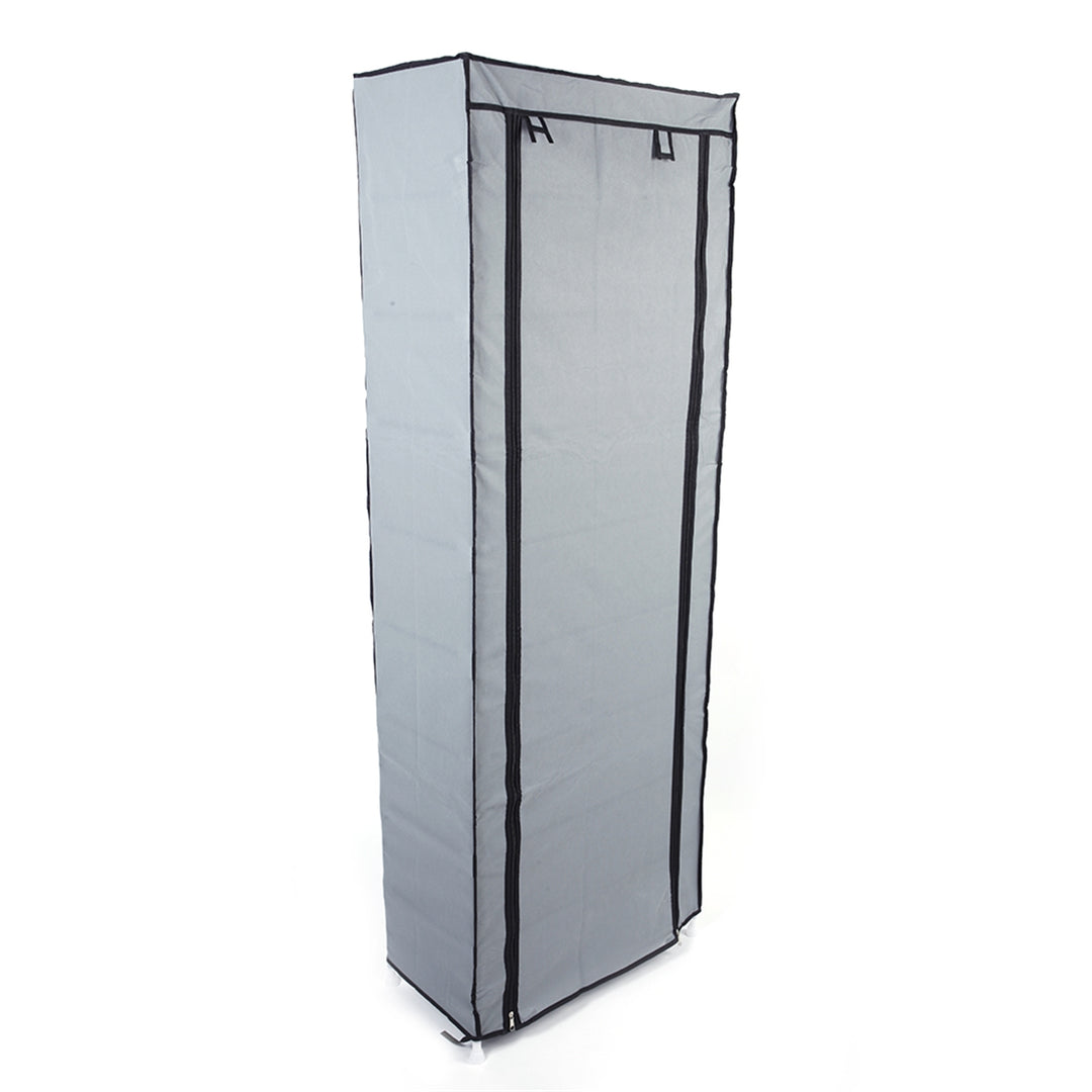 Narrow Shoe Rack With Nonwoven Fabric Covers 10 Tiers Tall Shoe Rack For Closet Entryway Sturdy Shoe Rack Organizer Holds 20-27 Pairs Free Standing Shoe Storage Cabinet Grey
