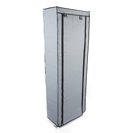 Narrow Shoe Rack With Nonwoven Fabric Covers 10 Tiers Tall Shoe Rack For Closet Entryway Sturdy Shoe Rack Organizer Holds 20-27 Pairs Free Standing Shoe Storage Cabinet Grey