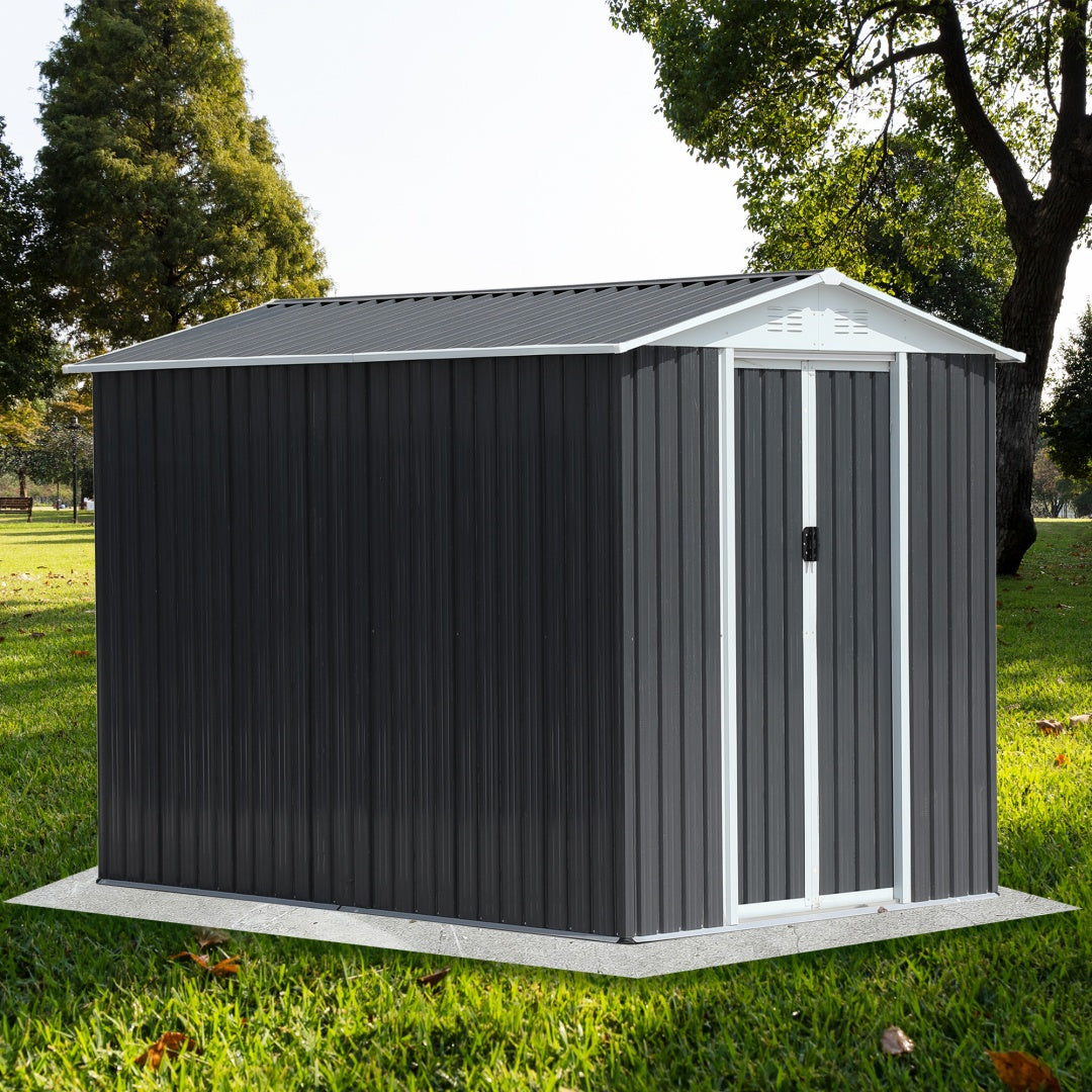 5FTx3FT Pent Roof Grey Outdoor Tool Bike Storage Garden Shed Tool House