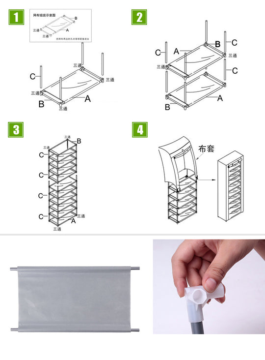 Narrow Shoe Rack With Nonwoven Fabric Covers 10 Tiers Tall Shoe Rack For Closet Entryway Sturdy Shoe Rack Organizer Holds 20-27 Pairs Free Standing Shoe Storage Cabinet Grey