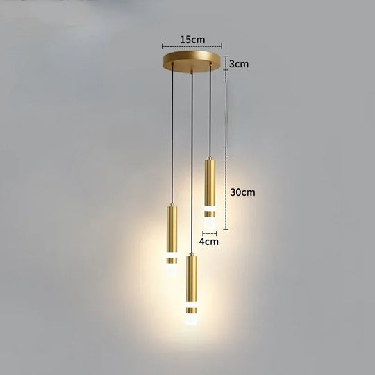 Modern Led Long Pendant Light for Bedroom Bedside Living Room Hanging Lamps Reading Lighting Double Spotlight Decor Chandelier