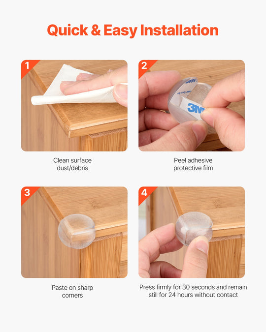 Corner Protectors Baby Proofing, 24 Pack, Clear &amp; Transparent Table Corner Guards Covers For Baby Safety, 1.34-inch Depth, 0.28-inch Thickness, Strong Adhesive, Cushion For Furniture Sharp Edges