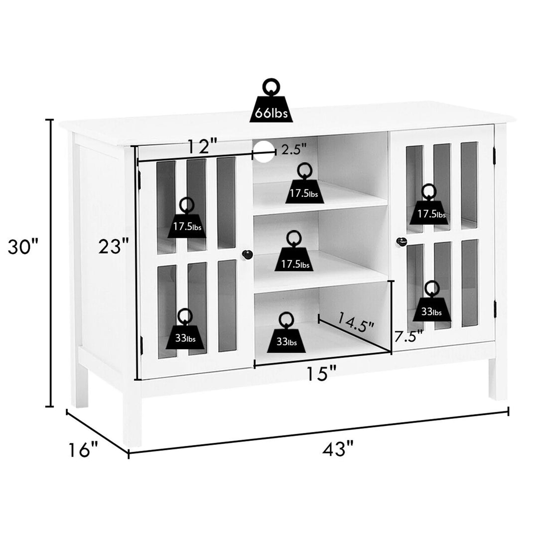 Wood TV Stand Entertainment Media Center Console for TV up to 50&