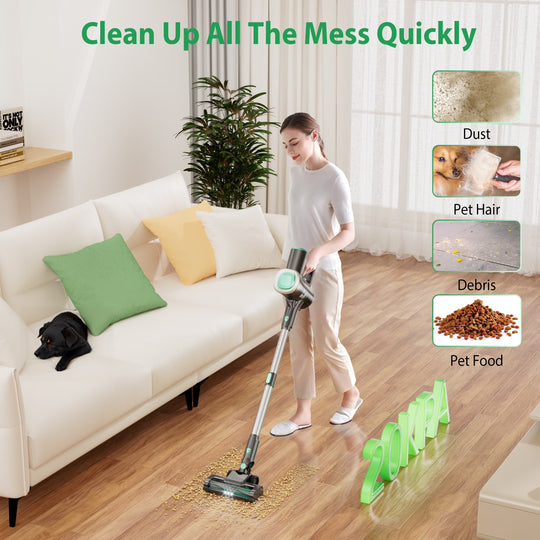 Cordless Vacuum Cleaner, Lightweight Cordless Stick Vacuum Cleaner for Pet Hair Carpet Floor,Wc02