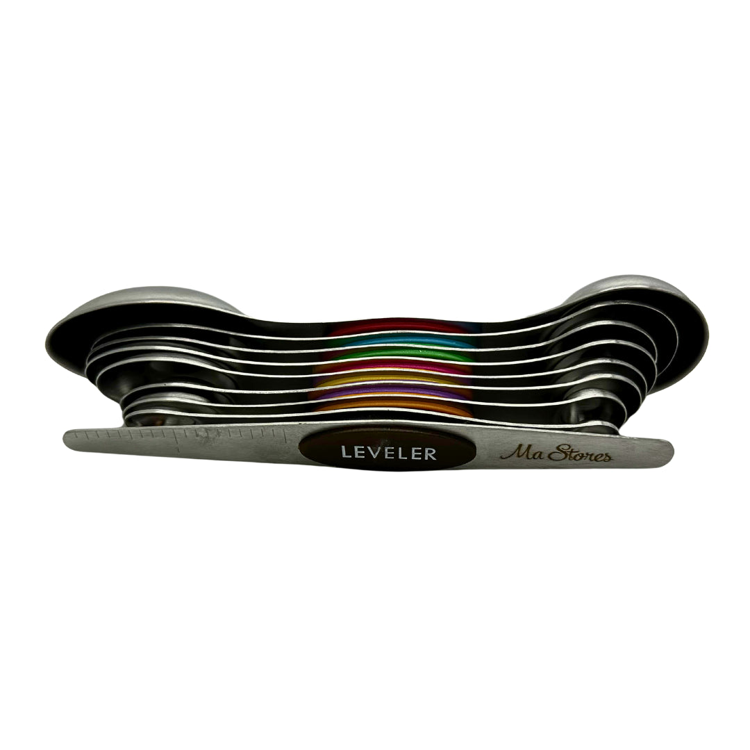 Magnetic Dual Sided Measuring Spoons W/ Leveler Stainless Kitchen Tool -Set of 9